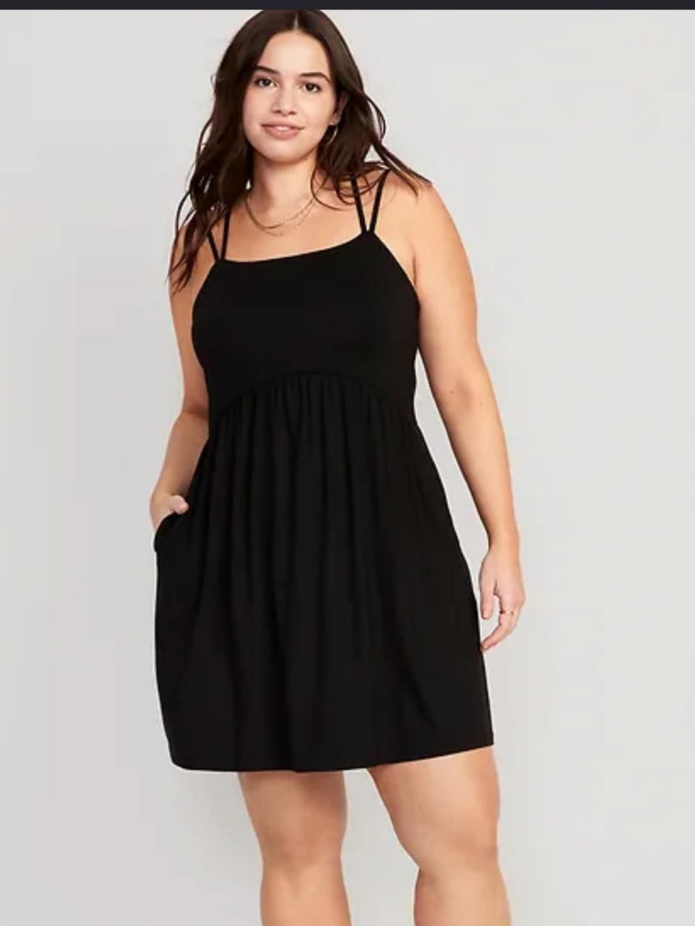 Old Navy Black Strappy Mini Dress with pockets